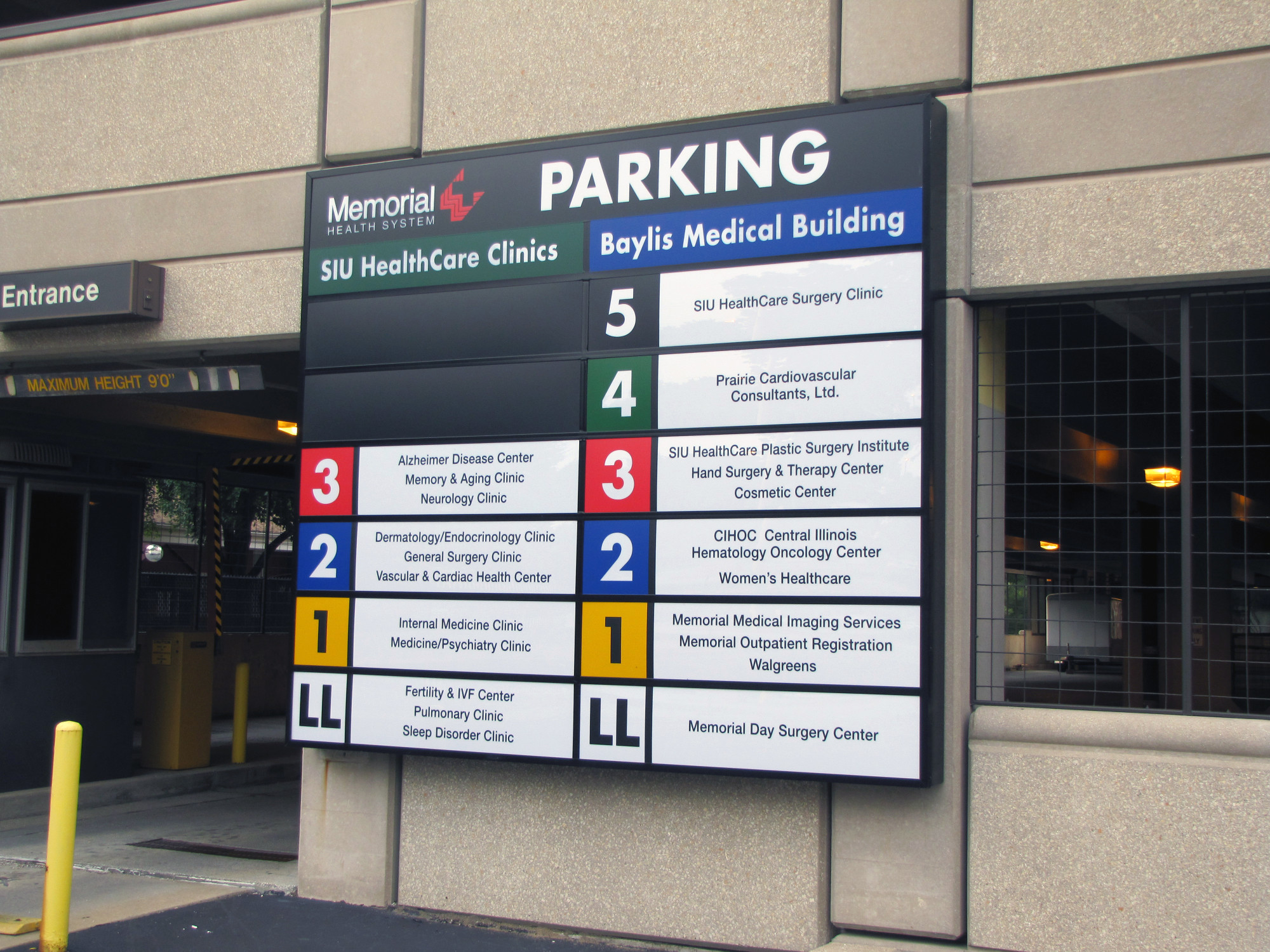 parking garage signs