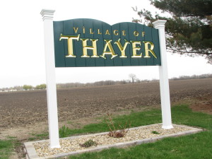 Village of Thayer Post and Panel Sign